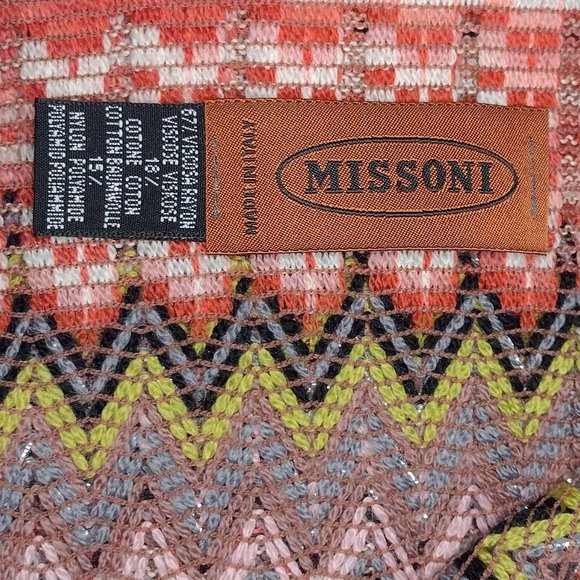MISSONI Iconic Zigzag Cotton Blend Scarf Anthropologie - Picture 4 of 4